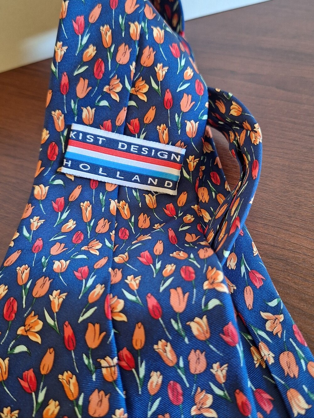 🌷 Vintage Kist Design Holland 100% Silk Tulip Tie 🌷 - Picture 3 of 4